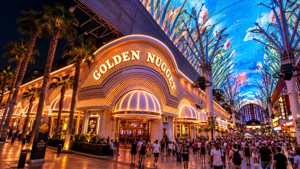 Golden Nugget Las Vegas Turns 80: Inside Downtown’s Original Gold Rush Golden Nugget Las Vegas on Fremont Street, celebrating 80 years since opening in 1946 as one of downtown's original Gold Rush-themed casino resorts. Photo: IYKYK Staff