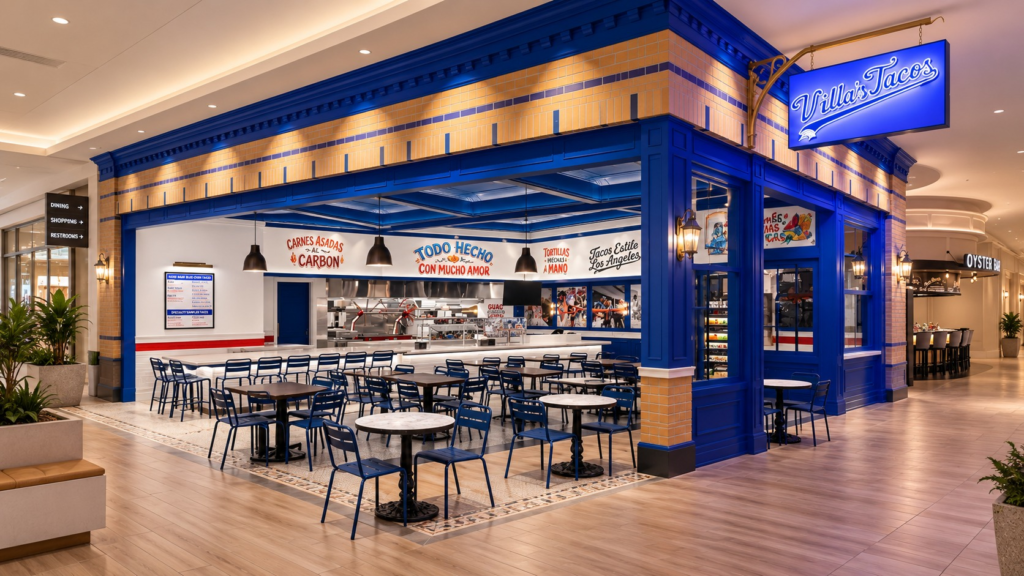 Villa's Tacos at Durango Casino & Resort in Las Vegas, the Michelin Bib Gourmand taqueria's first location outside Los Angeles, serving signature blue corn tortilla tacos. Photo: IYKYK Staff
